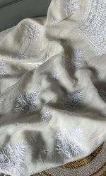 将图像加载到图库查看器中， Women&#39;s Lakhnavi Handcrafted Mul Chanderi Unstitched  Kurta And Dupatta Set - HONC0305474
