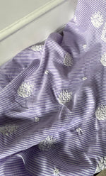 Load image into Gallery viewer, Shumaira Women's Lakhnavi Handcrafted Cotton Chikankari Unstitched Kurti Fabric - HONC0326384