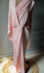 Load image into Gallery viewer, Women&#39;s Lakhnavi Handcrafted Viscose Georgette Chikankari Saree - HONC0301798
