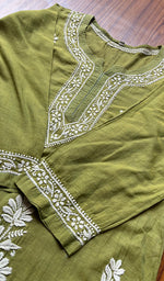 将图像加载到图库查看器中， Women&#39;s Lucknowi Handcrafted Cotton Chikankari Kurti - HONC0301061
