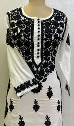 Load image into Gallery viewer, Women&#39;s Lucknowi Handcrafted Mul Cotton Chikankari Kurti- HONC0151158
