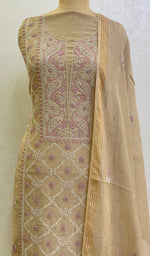 Load image into Gallery viewer, Women&#39;s Lakhnavi Handcrafted Maheswari Mul Chanderi Kurta And Dupatta Set-HONC062036
