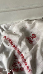 Load image into Gallery viewer, Madiha Women's Lakhnavi Handcrafted Mul Chanderi Unstitched Kurta And Dupatta Set - HONC0365666