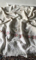 将图像加载到图库查看器中， Women's Lakhnavi Handcrafted Pure Silk Georgette Unstitched Chikankari Anarkali And Dupatta Set- HONC0313288