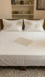 Load image into Gallery viewer, Lakhnavi Handcrafted Cotton Chikankari Bedsheet Set - HONC014776
