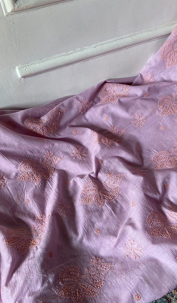 Women's Lakhnavi Handcrafted Cotton Unstitched Chikankari Suit Material - HONC0358200