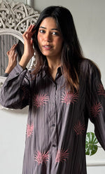 Load image into Gallery viewer, Vaishali Women's Lucknowi Handcrafted Cotton Chikankari Long Dress - HONC0341150