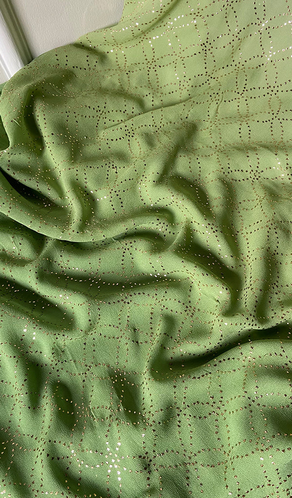 Women's Lakhnavi Handcrafted Viscose Georgette Chikankari Full Suit Material - HONC0198666