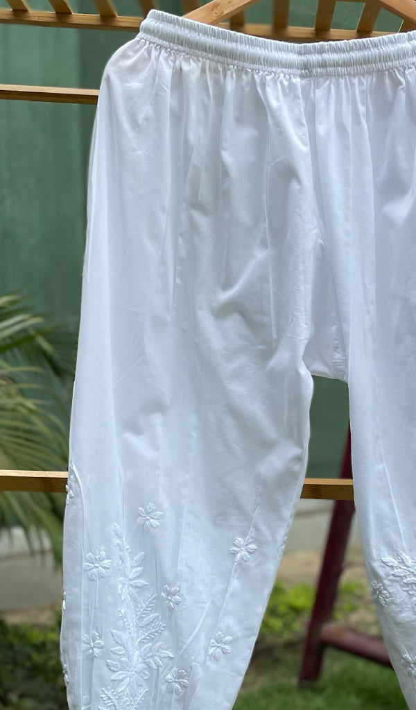 Women's Lucknowi Handcrafted Cotton Chikankari Pant - HONC0281326