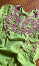 Load image into Gallery viewer, Women&#39;s Lucknowi Handcrafted Cotton Chikankari Kurti - HONC0300993
