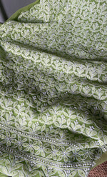 将图像加载到图库查看器中， Women&#39;s Lakhnavi Handcrafted Unstitched Faux-Georgette Chikankari Suit Material - HONC0277954
