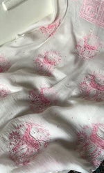 将图像加载到图库查看器中， Women's Lakhnavi Handcrafted Unstitched Mul Chanderi Kurta And Dupatta Set - HONC0312096