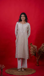 Load image into Gallery viewer, Nargish Women&#39;s Lucknowi Handcrafted Cotton Chikankari Kurti - HONC0171350
