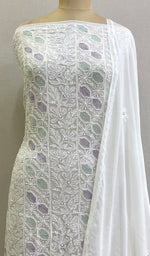 将图像加载到图库查看器中， Women&#39;s Lucknowi Handcrafted Viscose Georgette Chikankari Kurta And Dupatta Set - HONC0176123
