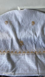 Load image into Gallery viewer, Women's Lakhnavi Handcrafted Mul Chanderi Semi - Stitched Kurta And Dupatta Set - HONC0294987