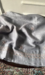 Load image into Gallery viewer, Women's Lakhnavi Handcrafted Tussar Silk Chikankari Kurta And Dupatta Set - HONC0307393