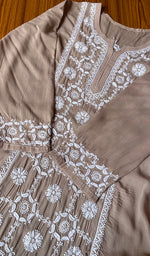 Load image into Gallery viewer, Women&#39;s Lucknowi Handcrafted  Modal Cotton Chikankari Kurti - HONC0301033
