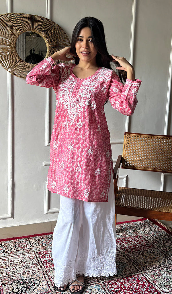 Sezuka Women's Lakhnavi Handcrafted Cotton Chikankari Top - HONC0350786