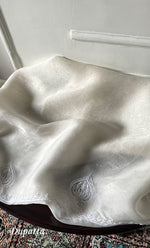 将图像加载到图库查看器中， Women&#39;s Lakhnavi Handcrafted Pure Organza Chikankari Unstitched Kurta And Dupatta Set- HONC0328885
