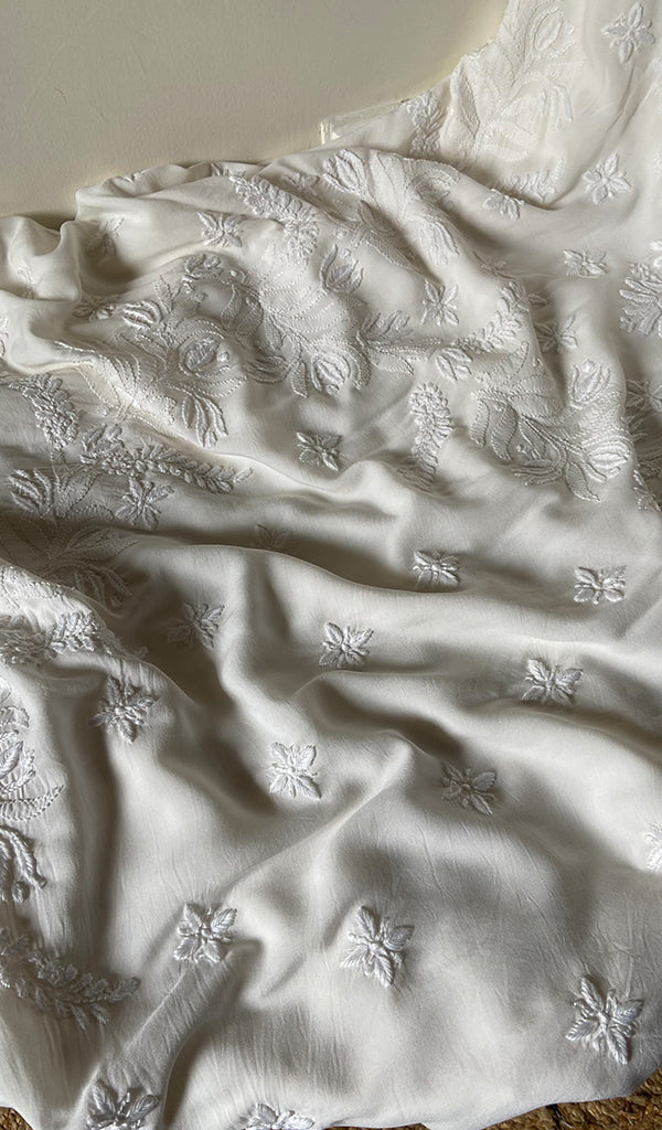 Women's Lakhnavi Handcrafted Modal Cotton Chikankari Suit Material - HONC0275948