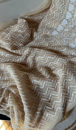 将图像加载到图库查看器中， Women&#39;s Lakhnavi Handcrafted Mul Chanderi UnStitched Kurta And Dupatta Set - HONC0298039
