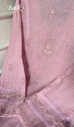 Load image into Gallery viewer, Women's Lakhnavi Handcrafted Mul Chanderi Unstitched Chikankari Full Suit - HONC0334735