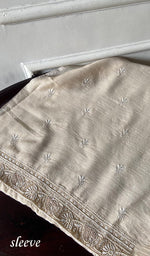 将图像加载到图库查看器中， Lucknowi Handcrafted Munga Silk Unstitched Chikankari Unisex Kurta Fabric - HONC0340840