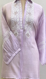 将图像加载到图库查看器中， Fiza  Women&#39;s Lakhnavi Handcrafted Chanderi Silk Semi- Stitched Chikankari Top - HONC0195225
