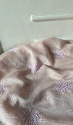 Load image into Gallery viewer, Women's Lakhnavi Handcrafted Mul Chanderi Unstitched Chikankari Full Suit Material - HONC0298566