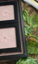 Load image into Gallery viewer, Handcrafted Chikankari Tray with Two Coasters – Wooden Frame - HONC0254755
