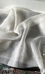 将图像加载到图库查看器中， Alfia Women&#39;s Lakhnavi Handcrafted Pure Organza Chikankari Unstitched Kurta And Dupatta Set- HONC0326234
