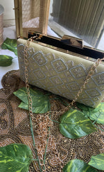 Load image into Gallery viewer, Beige Chikankari Embroidered Clutch - HONC0313605
