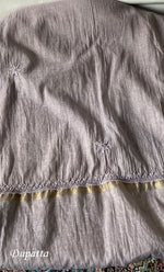 Load image into Gallery viewer, Women's Lakhnavi Handcrafted Mul Chanderi Unstitched Chikankari Full Suit Material - HONC0328112