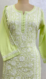 Load image into Gallery viewer, Women&#39;s Lucknowi Handcrafted Cotton Chikankari Kurti - HONC0141285