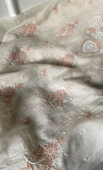 Load image into Gallery viewer, Women's Lakhnavi Handcrafted Unstitched Mul Chanderi Kurta And Dupatta Set - HONC0319476