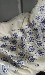 Load image into Gallery viewer, Women&#39;s Lakhnavi Handcrafted Pure Organza Chikankari Unstitched Kurta And Dupatta Set- HONC0310886

