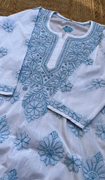 Load image into Gallery viewer, Women&#39;s Lucknowi Handcrafted Cotton Chikankari Kurti - HONC0273992
