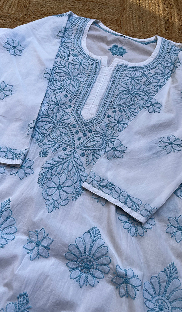 Women's Lucknowi Handcrafted Cotton Chikankari Kurti - HONC0273992