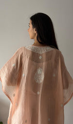 Load image into Gallery viewer, Women's Lucknowi Handcrafted Mul chanderi Chikankari Kaftan - HONC0361360