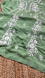 Load image into Gallery viewer, Women&#39;s Lucknowi Handcrafted Modal Cotton Chikankari Kurti - HONC0301038
