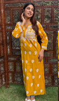 Amal Women's Lakhnavi Handcrafted Cotton Chikankari Kurti - HONC0234268