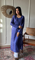 Ishita Women's Lucknowi Handcrafted Chanderi Silk Chikankari Kurti - HONC0342789