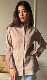 Load image into Gallery viewer, Women&#39;s Lakhnavi Handcrafted Cotton Chikankari Top - HONC0293109
