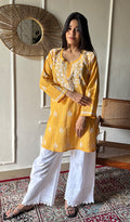 Sezuka Women's Lakhnavi Handcrafted Cotton Chikankari Top - HONC0350777