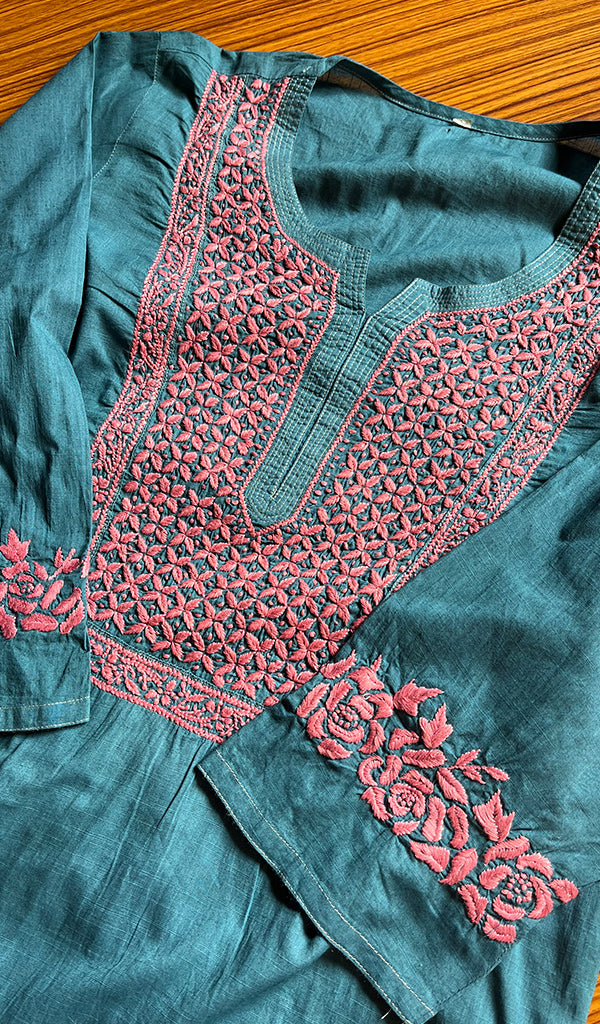 Women's Lucknowi Handcrafted Cotton Chikankari Kurti - HONC0298715