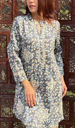 Load image into Gallery viewer, Women&#39;s Lakhnavi Handcrafted Cotton Chikankari Kurta And Palazzo Set - HONC0250018
