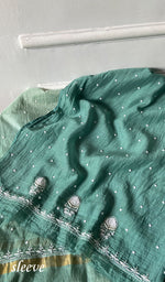 Load image into Gallery viewer, Jazba Women's Lakhnavi Handcrafted Mul Chanderi Unstitched Kurta And Dupatta Set - HONC0353911