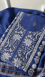 Load image into Gallery viewer, Women&#39;s Lakhnavi Handcrafted Mul Chanderi Semi - Stitched Kurta And Dupatta Set - HONC0SOLD
