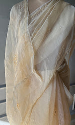 Load image into Gallery viewer, Amna Women&#39;s Lucknowi Handcrafted Pure Organza Silk Chikankari Saree - HONC0297165
