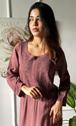 Load image into Gallery viewer, Women&#39;s Lucknowi Handcrafted Modal Cotton Chikankari Kurti - HONC0264965
